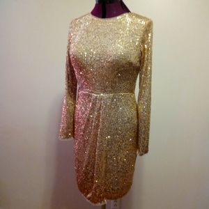TFNC London Gold Sequin Dress